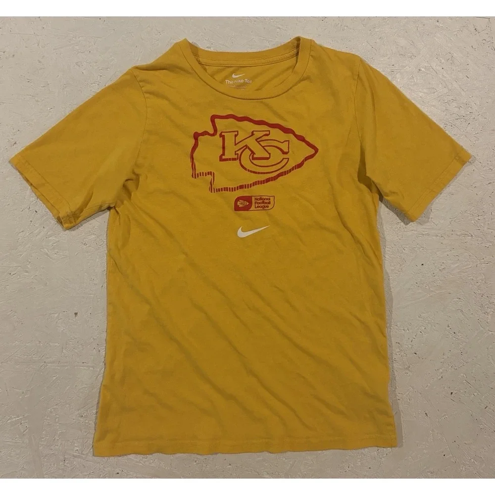 Nike Kansas‎ City Chiefs Short Sleeve Shirt Youth Boys Large Yellow NFL Football